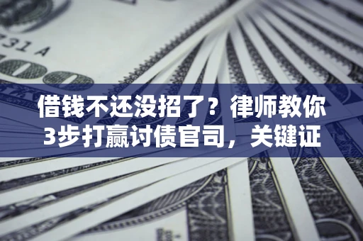 武汉借钱不还没招了？律师教你3步打赢讨债官司，关键证据千万别漏！