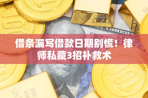 武汉借条漏写借款日期别慌！律师私藏3招补救术